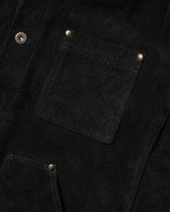 Master Supply Co Field Jacket Black - Full-Grain Cowhide Chore-Style Coat”, “Durable Black Field Jacket for Men”, “Versatile Unlined Field Jacket by Master Supply Co”