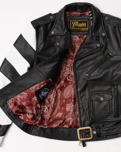 Interior lining and craftsmanship details of Scrambler motorcycle jacket