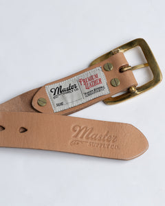 Leather Belt: Tan with Brass Buckle