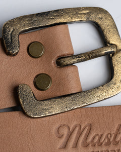 Leather Belt: Tan with Rustic Buckle
