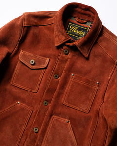 Master Supply Co brown leather jacket men Field Jacket with chest flap pocket 