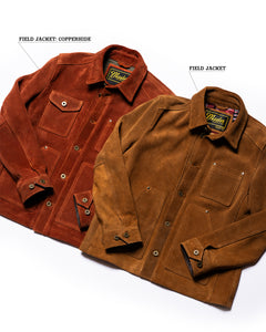 Master Supply Co men's brown leather jacket Field Jacket and Field Jacket Copperhide finish side by side