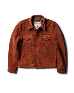 Front view of Master Supply Co leather jacket for men brown colour Convoy trucker style