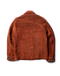 Master Supply Co men's brown leather jacket Field Jacket back view
