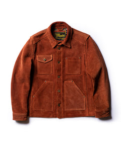 Front view of Master Supply Co leather jacket for men brown colour Field Jacket with four pockets