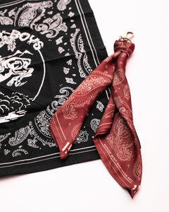 Master Supply Co Paisley Red Bandana, Holy buck boy Bandana and Leather fringe Keychain Set of 3